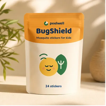 BugShield mosquito stickers for kids — 24-pack pouch