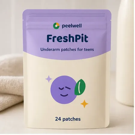FreshPit underarm patches for teens — 24-pack pouch